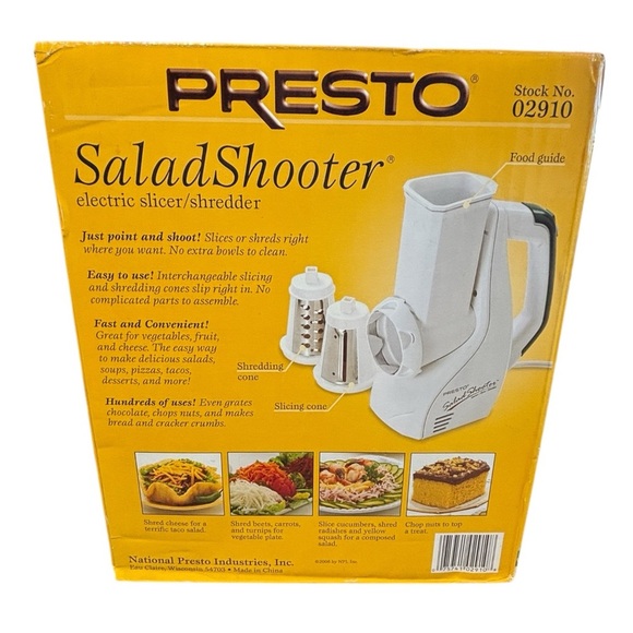 Presto 02910 SaladShooter Electric Food Slicer Shredder - Pre-owned - GUC - Picture 9 of 13